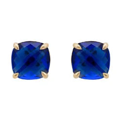 Latelita Empress Gemstone Stud Earrings Gold Sapphire