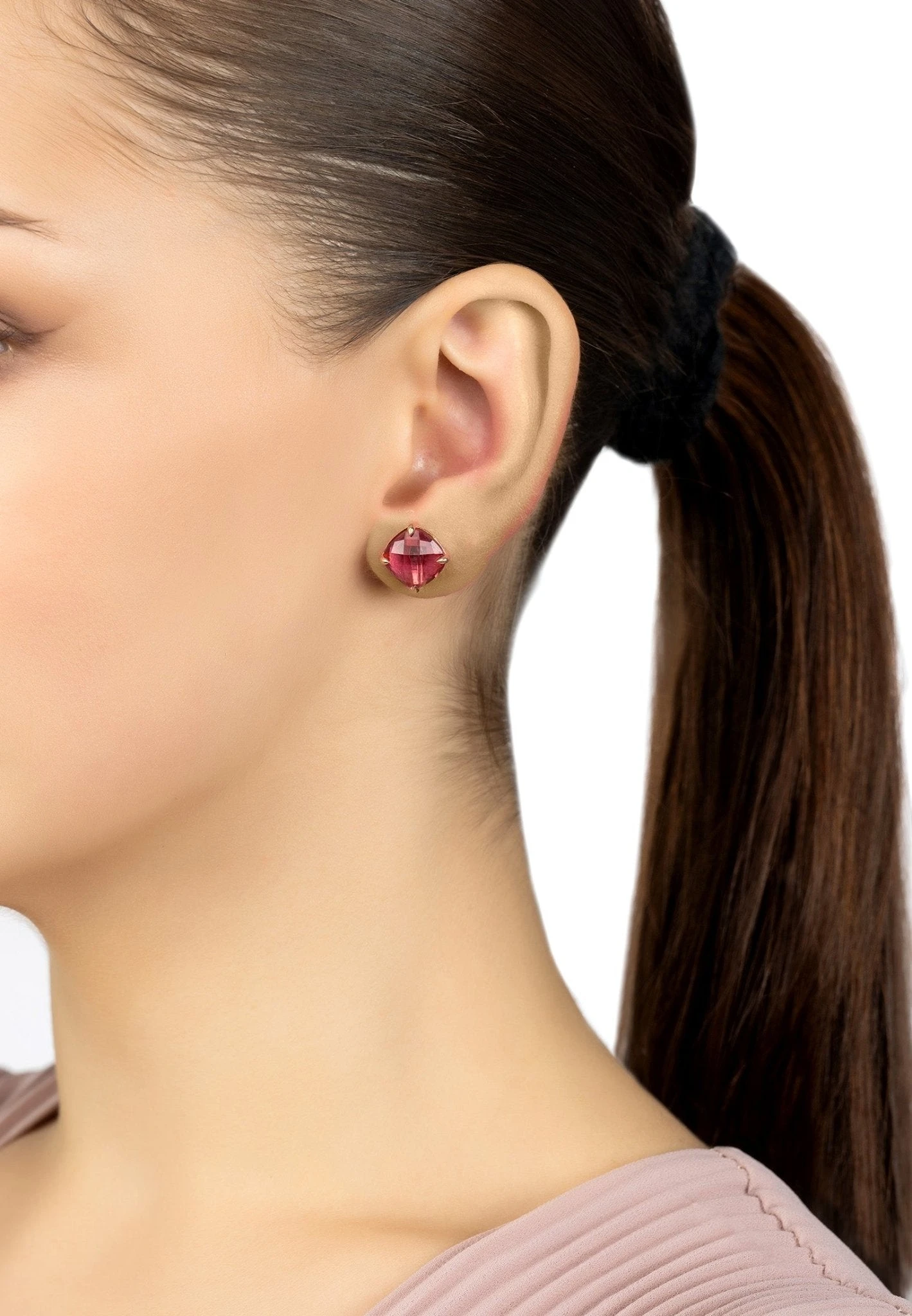 Latelita Empress Gemstone Stud Earrings Rosegold Pink Tourmaline 4 Latelita Empress Gemstone Stud Earrings Rosegold Pink Tourmaline - Image 4