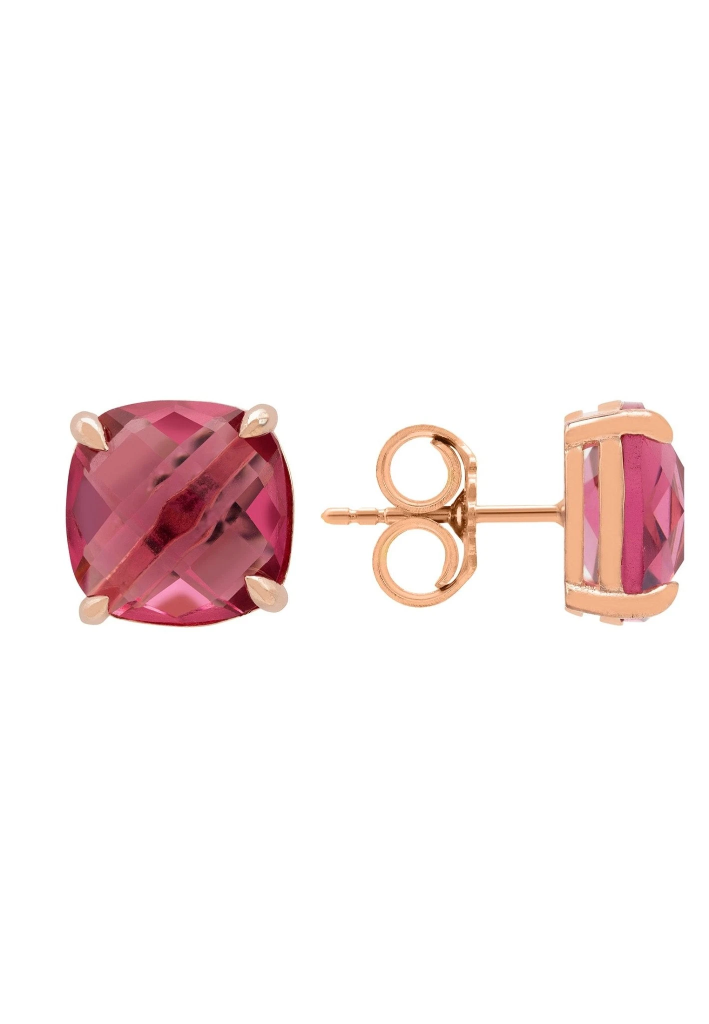 Latelita Empress Gemstone Stud Earrings Rosegold Pink Tourmaline 3 Latelita Empress Gemstone Stud Earrings Rosegold Pink Tourmaline - Image 3