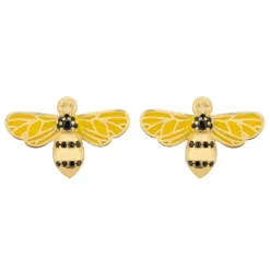 Latelita Enamel Bee Stud Earring Gold
