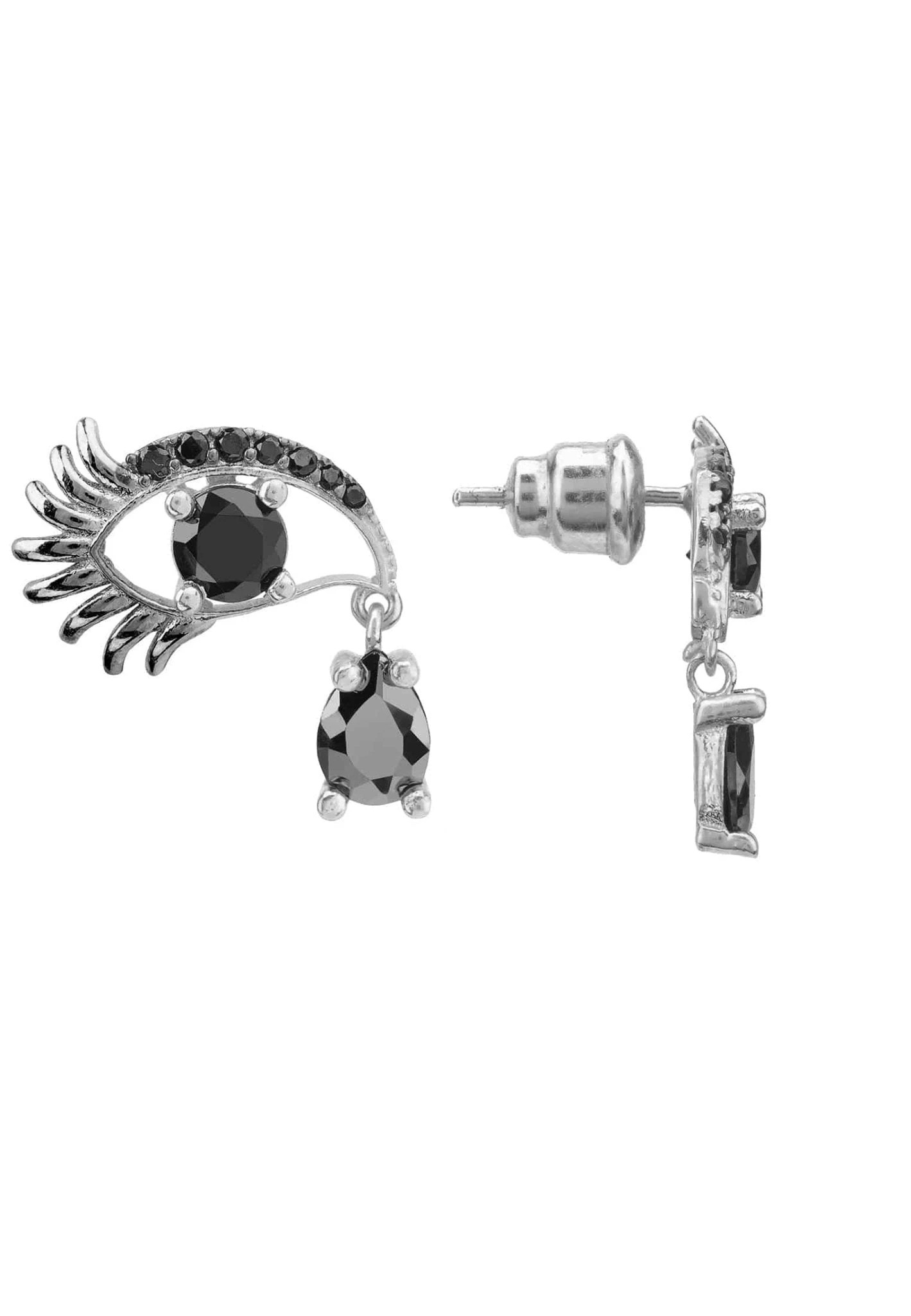 Latelita Eye Of Horus Earrings Black Silver Oxidised 2 Latelita Eye Of Horus Earrings Black Silver Oxidised - Image 2