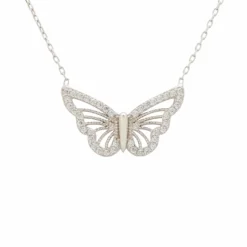 Latelita Filigree Butterfly Necklace Silver