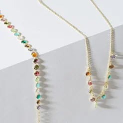 Latelita Florence Multi Coloured Gemstone Necklace Gold -Cheap Gemiracle Store florence multi coloured gemstone necklace gold 396462