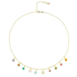 Latelita Florence Multi Coloured Gemstone Necklace Gold -Cheap Gemiracle Store florence multi coloured gemstone necklace gold 396465