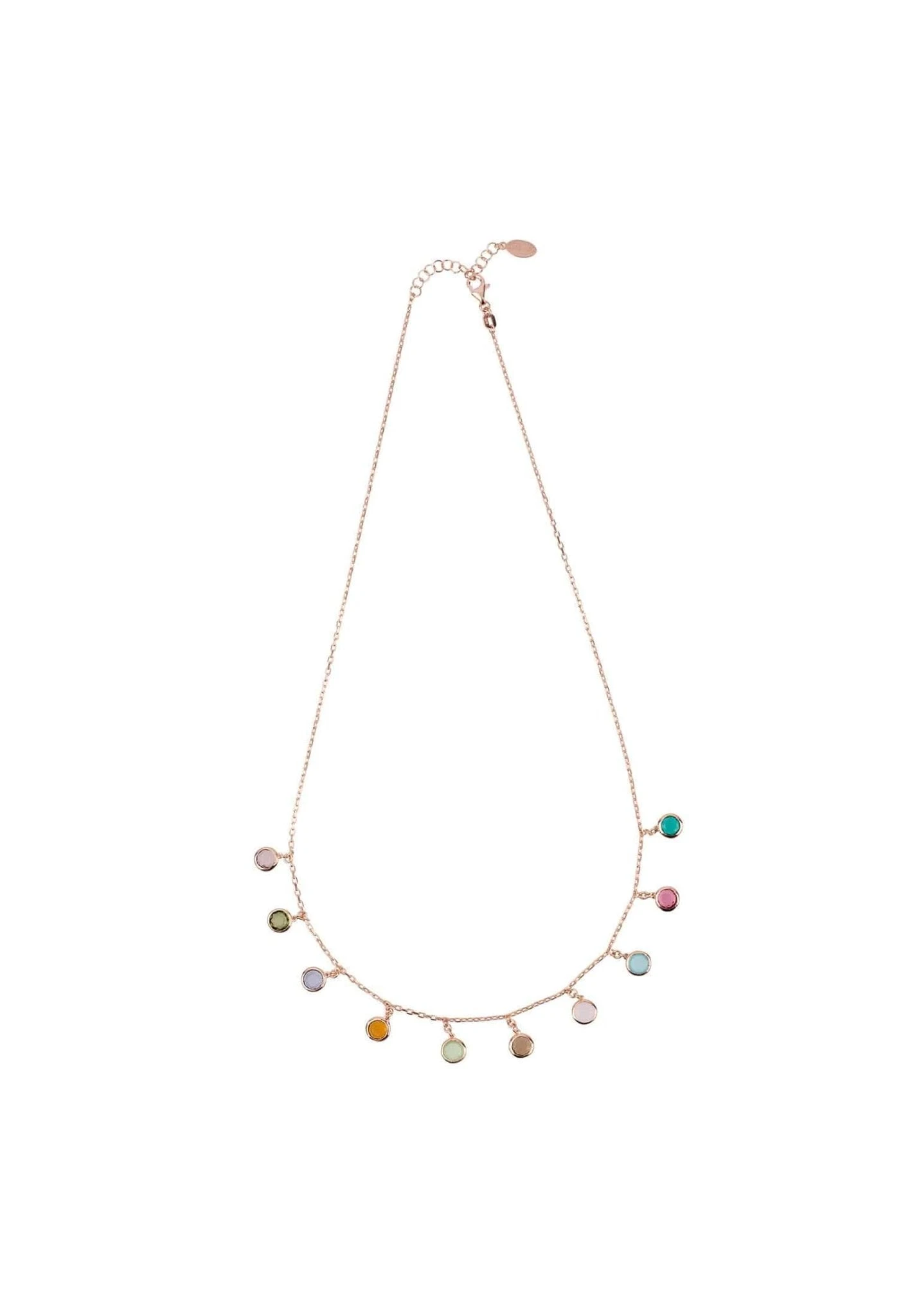 Latelita Florence Multi Coloured Gemstone Necklace Rosegold 3 Latelita Florence Multi Coloured Gemstone Necklace Rosegold - Image 3