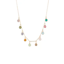Latelita Florence Multi Coloured Gemstone Necklace Rosegold