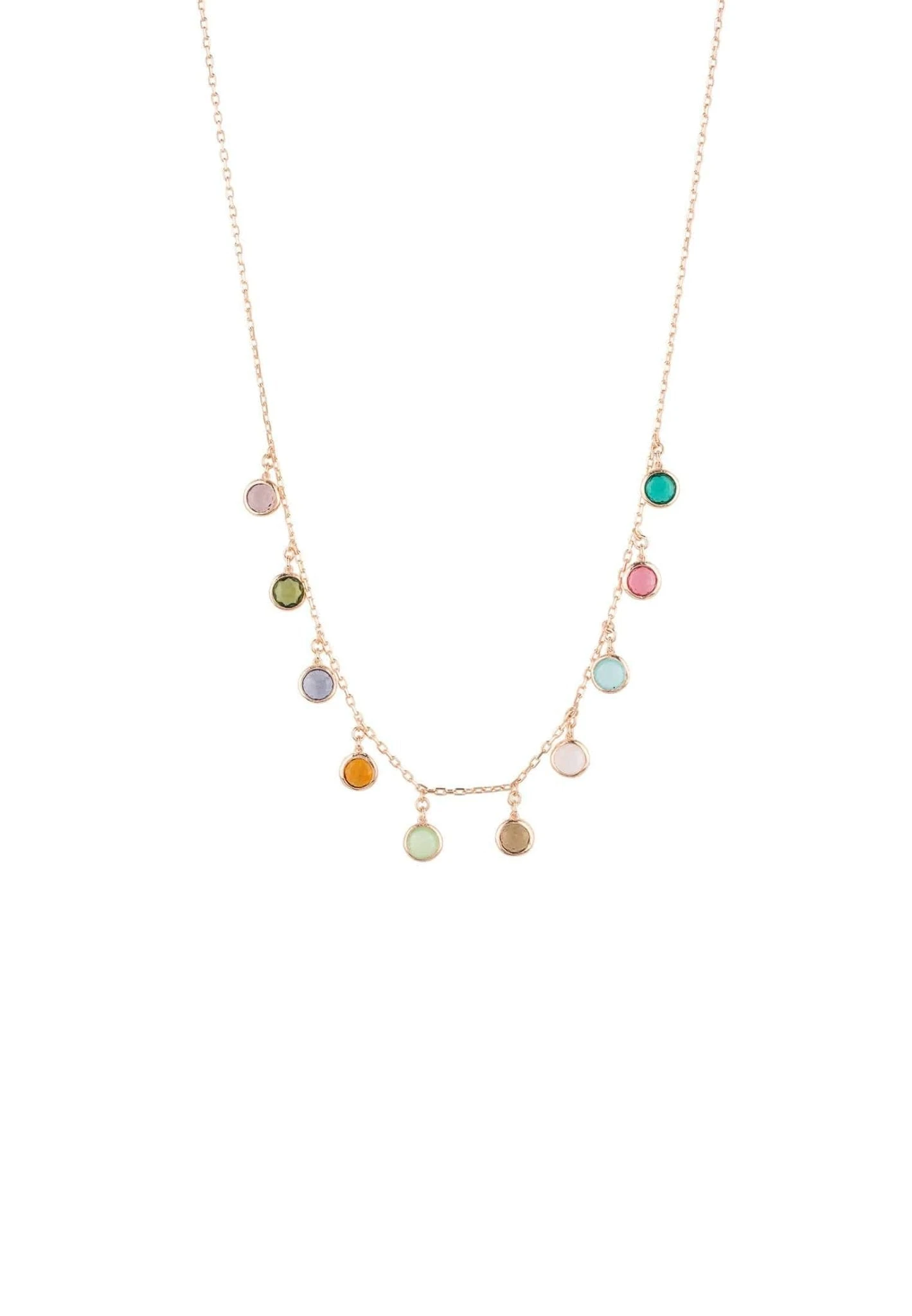 Latelita Florence Multi Coloured Gemstone Necklace Rosegold 1 Latelita Florence Multi Coloured Gemstone Necklace Rosegold
