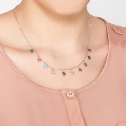 Latelita Florence Multi Coloured Gemstone Necklace Silver -Cheap Gemiracle Store florence multi coloured gemstone necklace silver 402486
