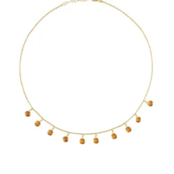 Latelita Florence Round Gemstone Necklace Gold Citrine -Cheap Gemiracle Store florence round gemstone necklace gold citrine 106506