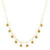Latelita Florence Round Gemstone Necklace Gold Citrine