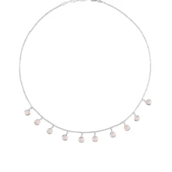 Latelita Florence Round Gemstone Necklace Silver Rose Quartz -Cheap Gemiracle Store florence round gemstone necklace silver rose quartz 643284