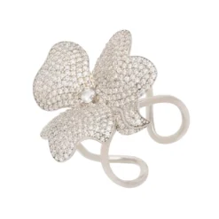 Latelita Flower Cocktail Ring Silver