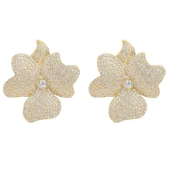 Latelita Flower Large Stud Earrings Gold