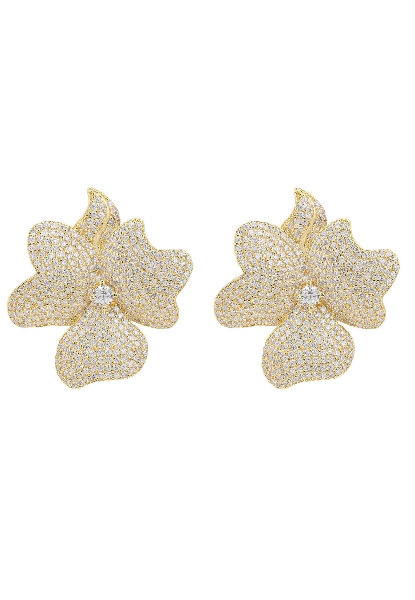 Latelita Flower Large Stud Earrings Gold 1 Latelita Flower Large Stud Earrings Gold