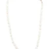 Latelita Flower Pearl Gemstone Long Necklace White Cz Rosegold