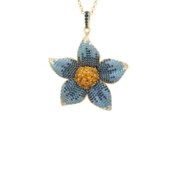 Latelita Forget Me Not Flower Necklace Gold