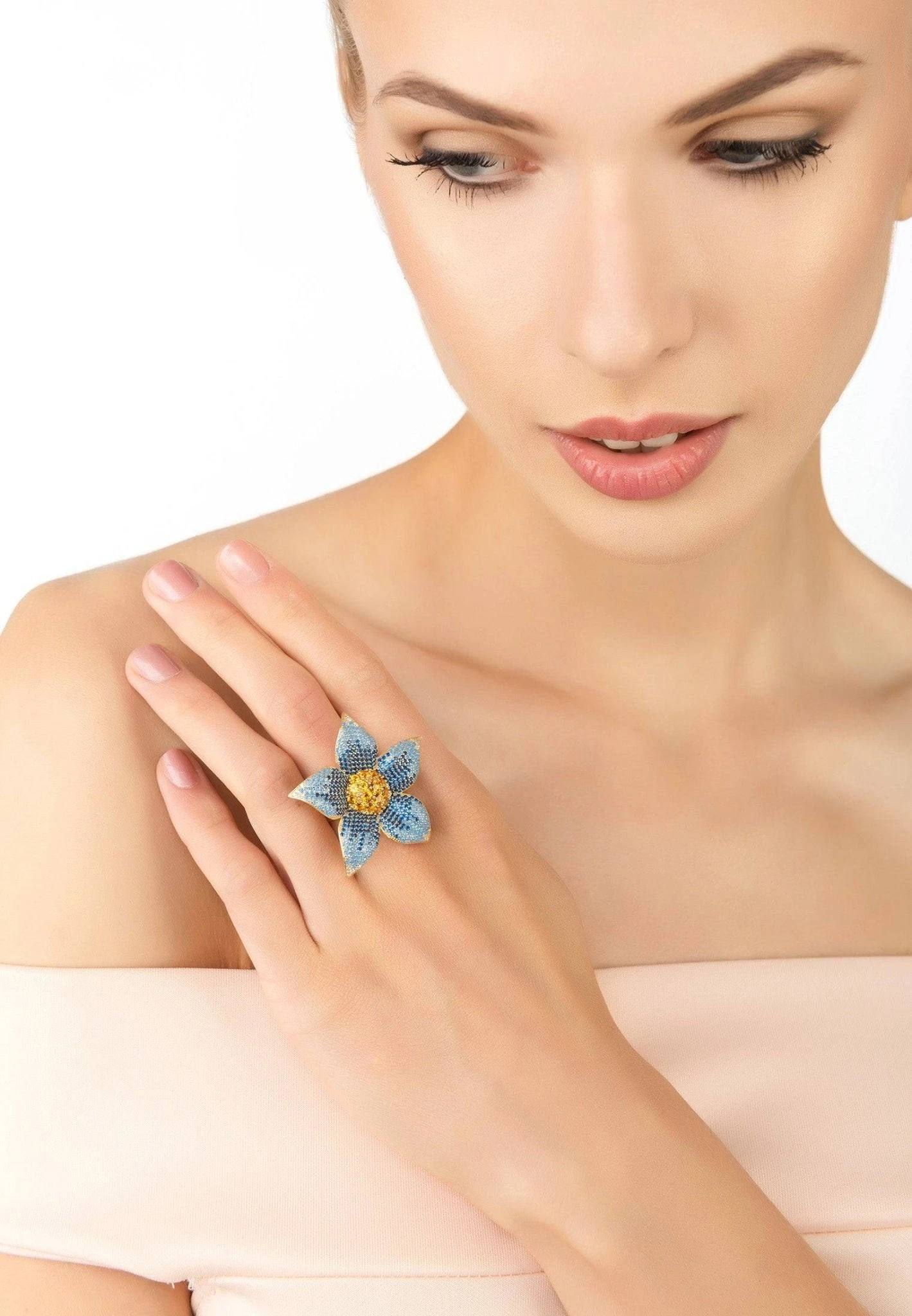 Latelita Forget Me Not Flower Ring Gold 5 Latelita Forget Me Not Flower Ring Gold - Image 5