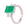 Latelita Georgina Gemstone Cocktail Ring Silver Colombian Emerald