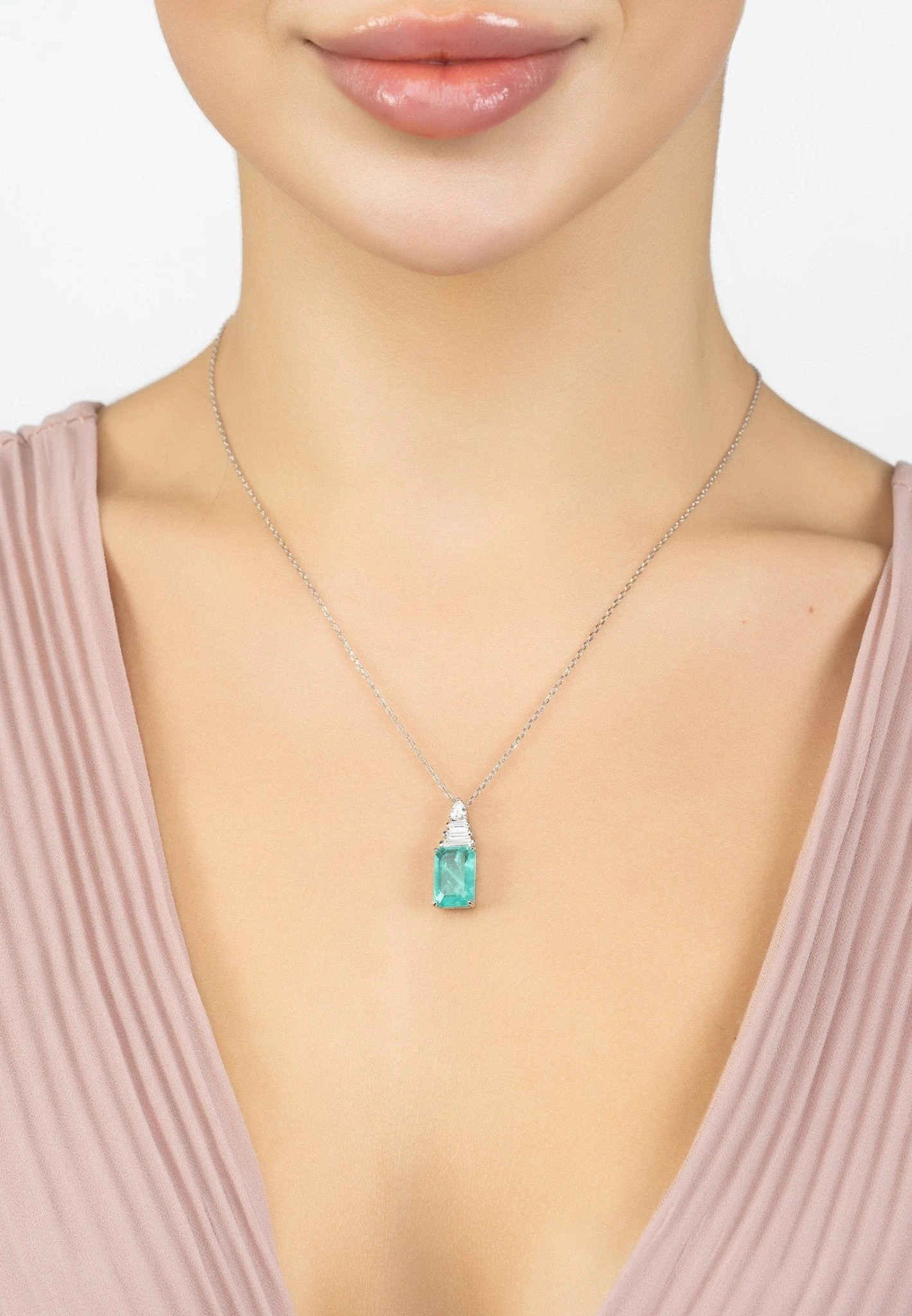 Latelita Georgina Gemstone Necklace Silver Paraiba Tourmaline 2 Latelita Georgina Gemstone Necklace Silver Paraiba Tourmaline - Image 2