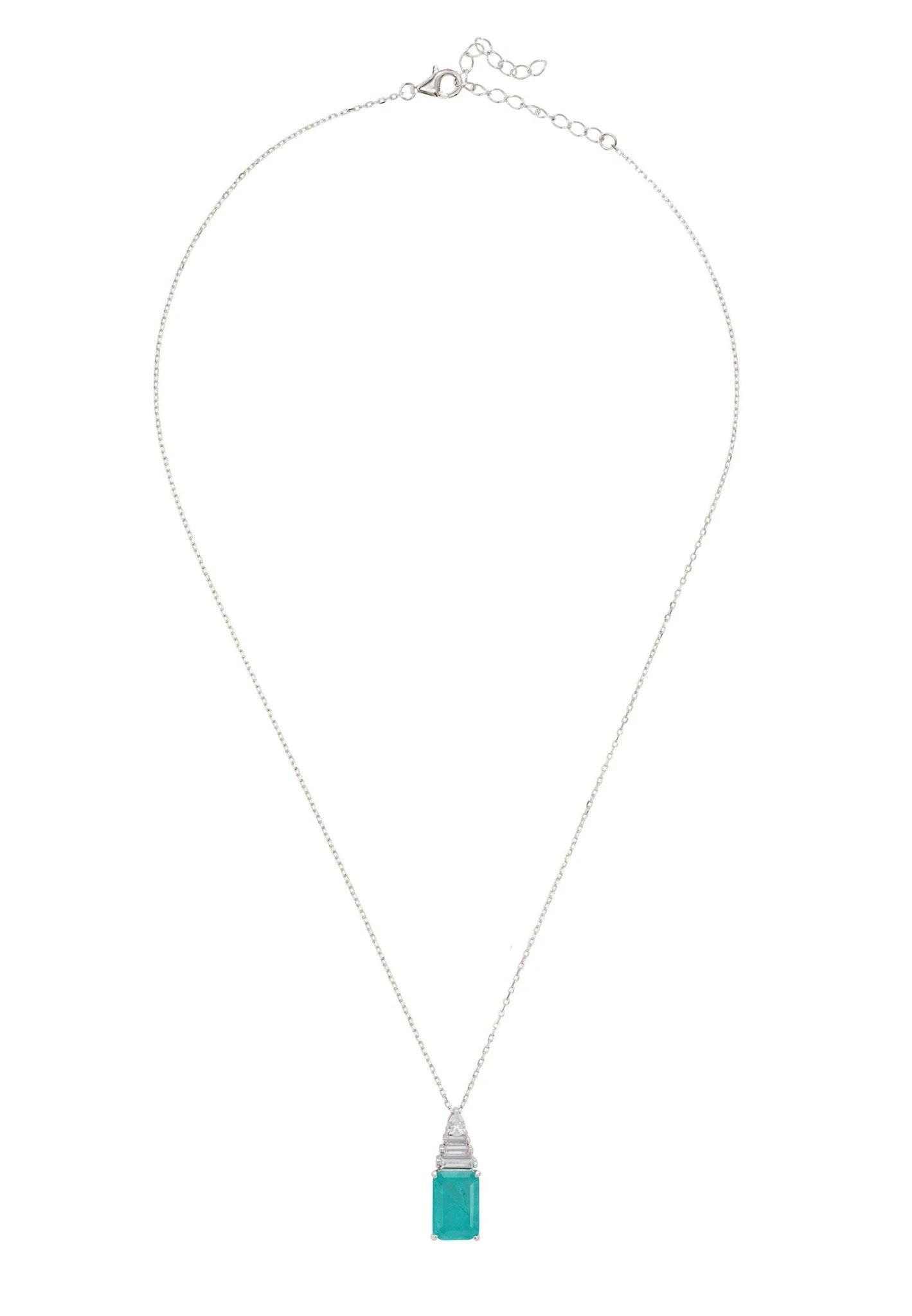 Latelita Georgina Gemstone Necklace Silver Paraiba Tourmaline 3 Latelita Georgina Gemstone Necklace Silver Paraiba Tourmaline - Image 3