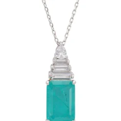 Latelita Georgina Gemstone Necklace Silver Paraiba Tourmaline