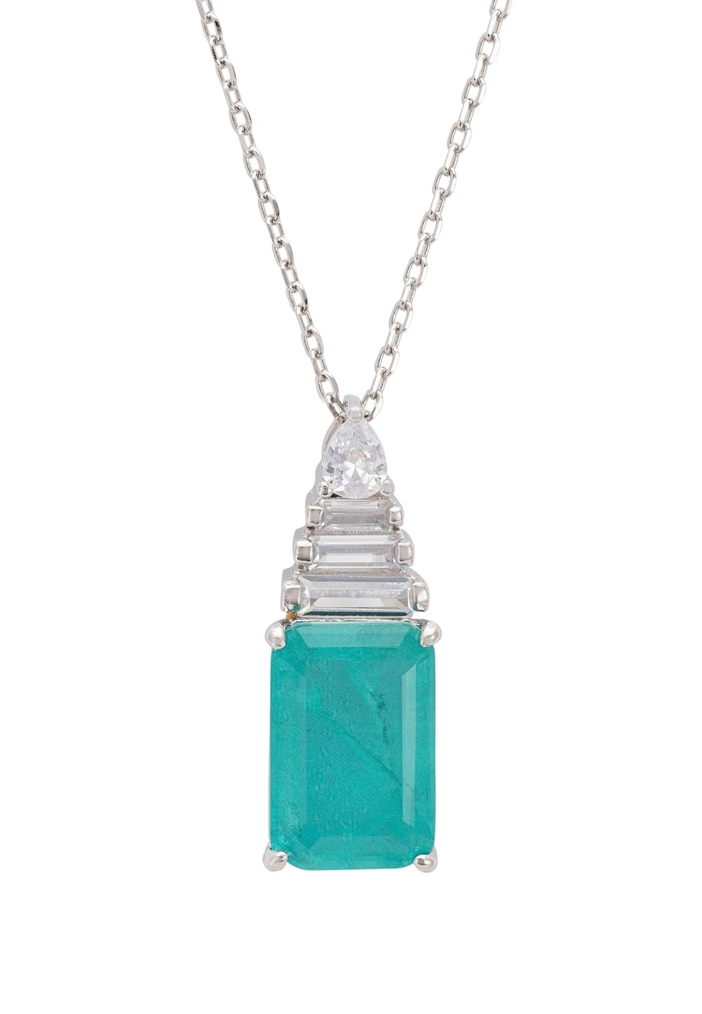 Latelita Georgina Gemstone Necklace Silver Paraiba Tourmaline 1 Latelita Georgina Gemstone Necklace Silver Paraiba Tourmaline