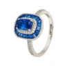 Latelita Great Gatsby Cocktail Ring Sapphire Silver
