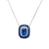 Latelita Great Gatsby Pendant Necklace Sapphire Silver