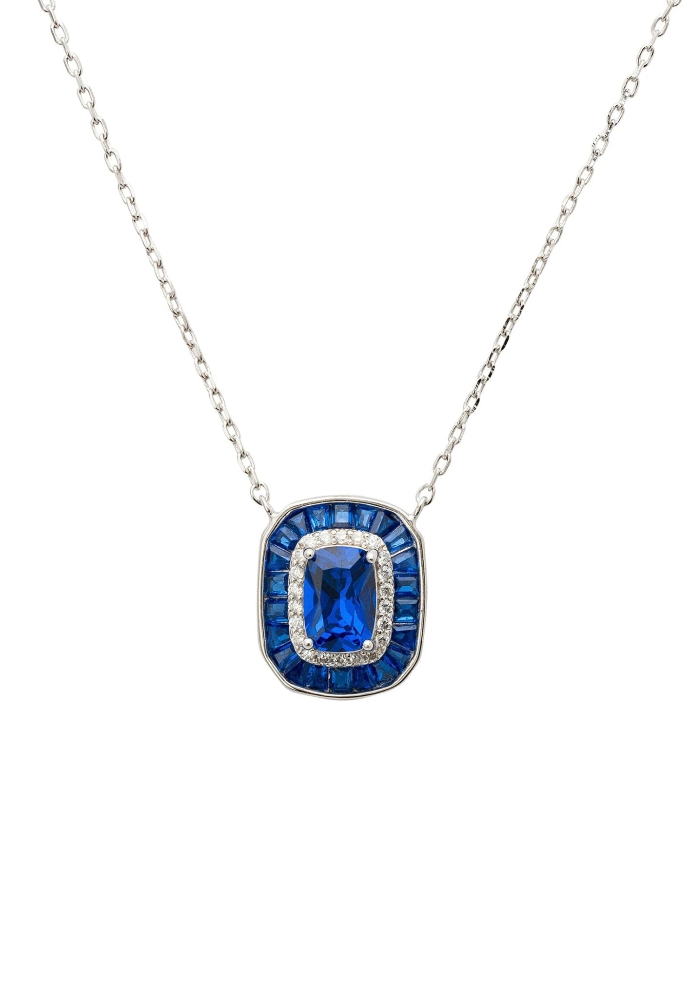Latelita Great Gatsby Pendant Necklace Sapphire Silver 1 Latelita Great Gatsby Pendant Necklace Sapphire Silver