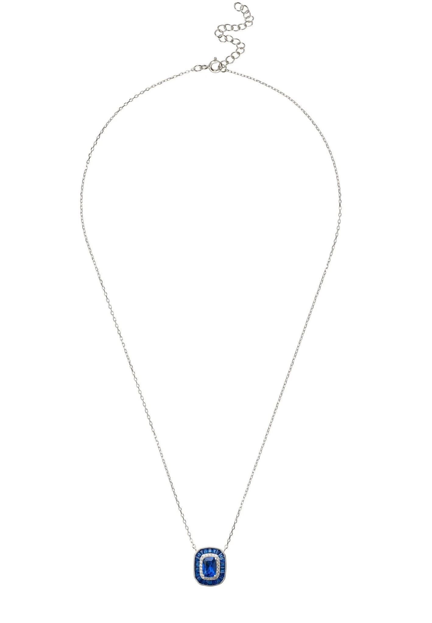 Latelita Great Gatsby Pendant Necklace Sapphire Silver 4 Latelita Great Gatsby Pendant Necklace Sapphire Silver - Image 4