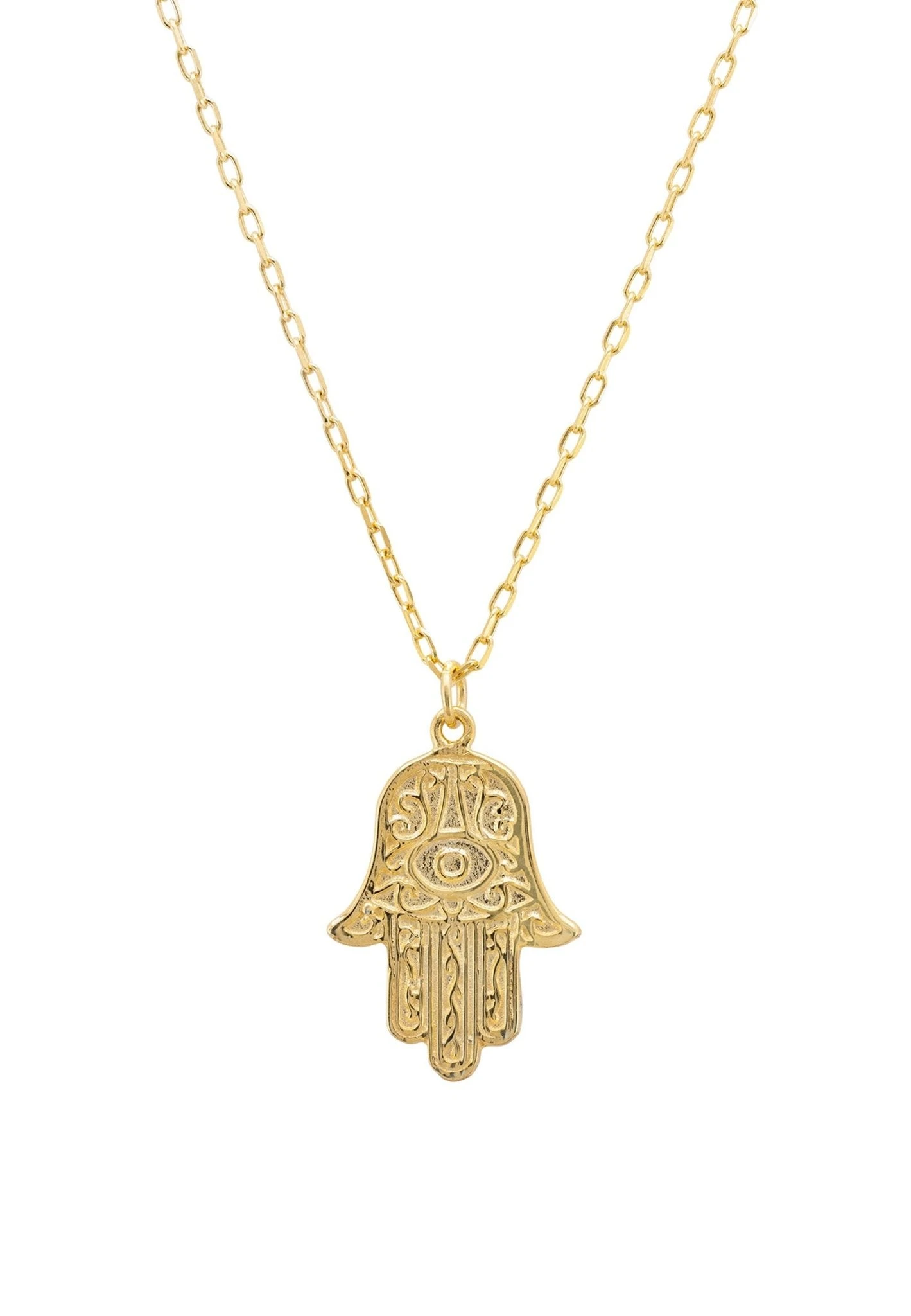 Latelita Hamsa Evil Eye Embossed Pendant Necklace Gold 1 Latelita Hamsa Evil Eye Embossed Pendant Necklace Gold