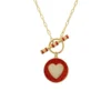 Latelita Heart Enamel Lariat Necklace Gold