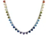 Latelita Heart Garland Rainbow Gemstone Necklace Silver