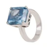 Latelita Helena Blue Topaz Gemstone Cocktail Ring Silver