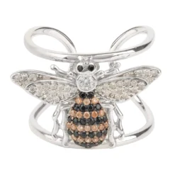 Latelita Honey Bee Cocktail Ring Adjustable Silver