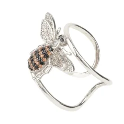 Latelita Honey Bee Cocktail Ring Adjustable Silver -Cheap Gemiracle Store honey bee cocktail ring adjustable silver 986987