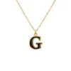 Latelita Initial Enamel Necklace Gold G