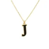 Latelita Initial Enamel Necklace Gold J