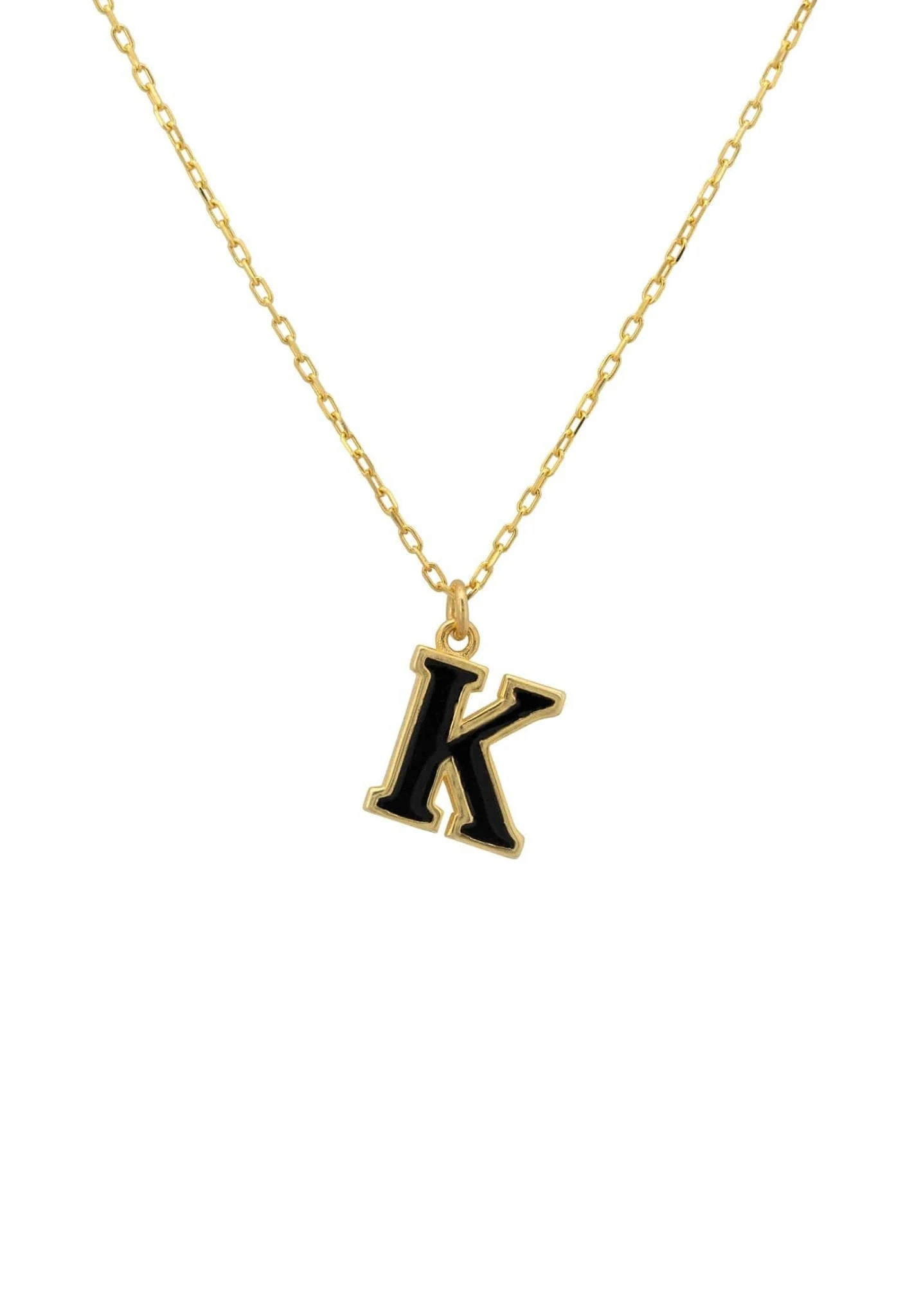 Latelita Initial Enamel Necklace Gold K 1 Latelita Initial Enamel Necklace Gold K