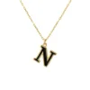Latelita Initial Enamel Necklace Gold N