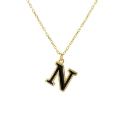 Latelita Initial Enamel Necklace Gold N