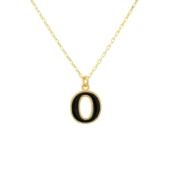 Latelita Initial Enamel Necklace Gold O