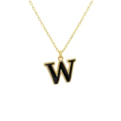 Latelita Initial Enamel Necklace Gold W