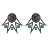Latelita Jester Ear Jacket Convertible Earrings Green Black Silver