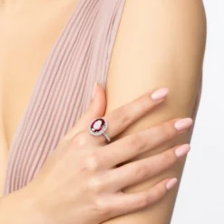 Latelita Katherine Gemstone Cocktail Ring Silver Ruby -Cheap Gemiracle Store katherine gemstone cocktail ring silver ruby 262215