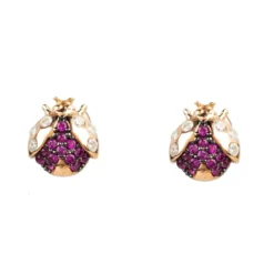 Latelita Lady Bug Ladybird Mini Earrings Rosegold