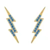 Latelita Lightning Bolt Stud Earrings Blue Gold