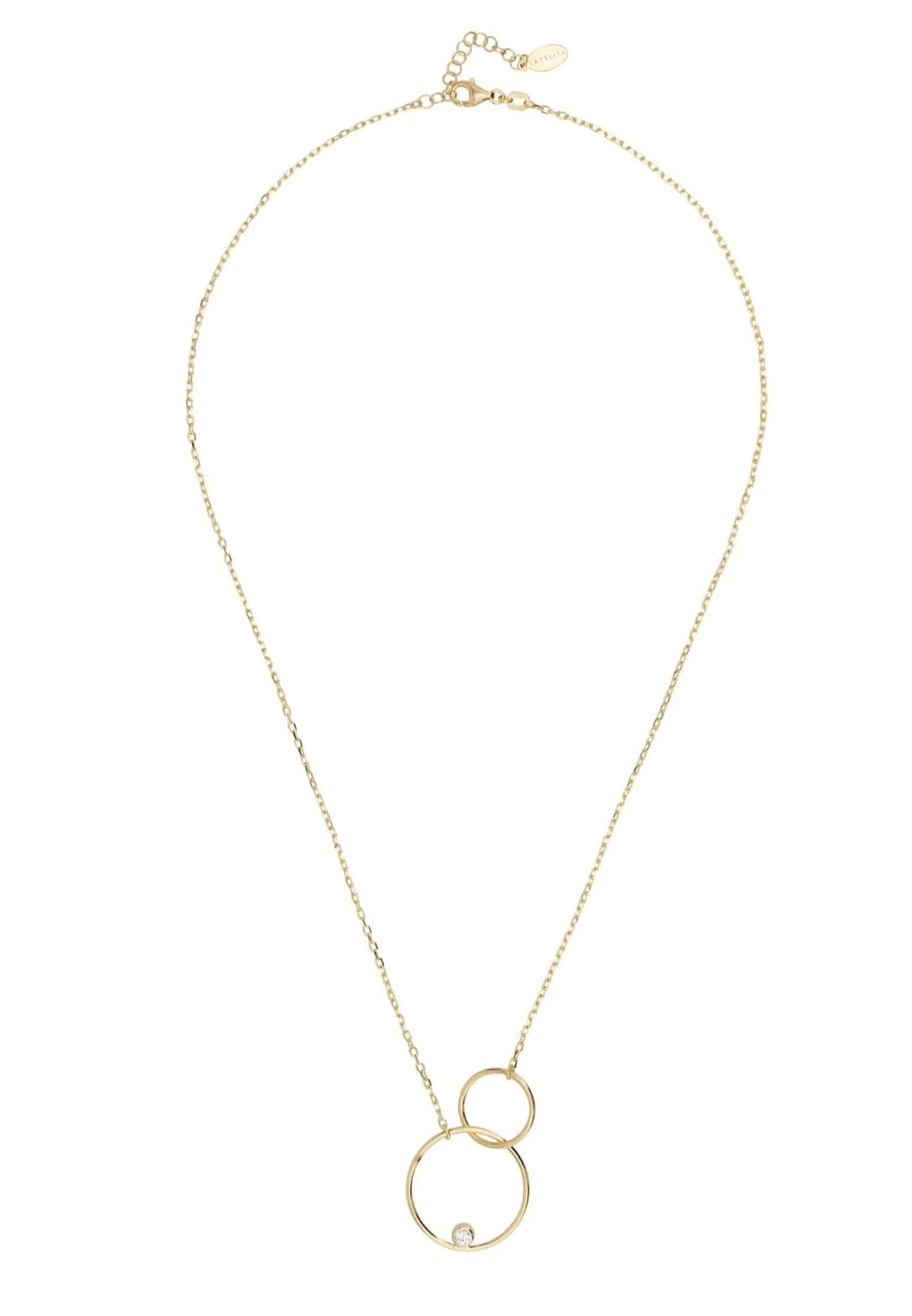 Latelita Linked Halo Circle Necklace Gold 4 Latelita Linked Halo Circle Necklace Gold - Image 4