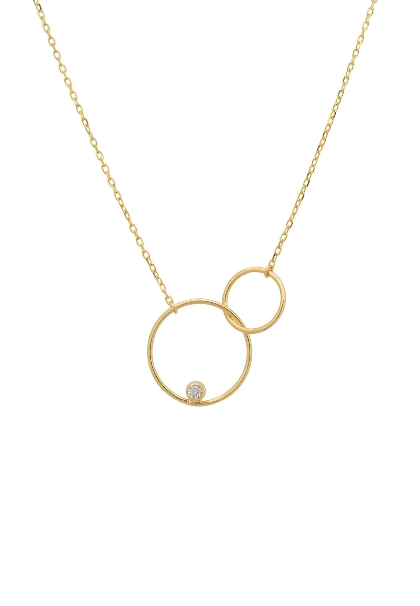 Latelita Linked Halo Circle Necklace Gold 3 Latelita Linked Halo Circle Necklace Gold - Image 3