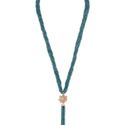 Latelita Lotus Flower Tassel Statement Necklace Turquoise Blue Rosegold -Cheap Gemiracle Store lotus flower tassel statement necklace turquoise blue rosegold 855875